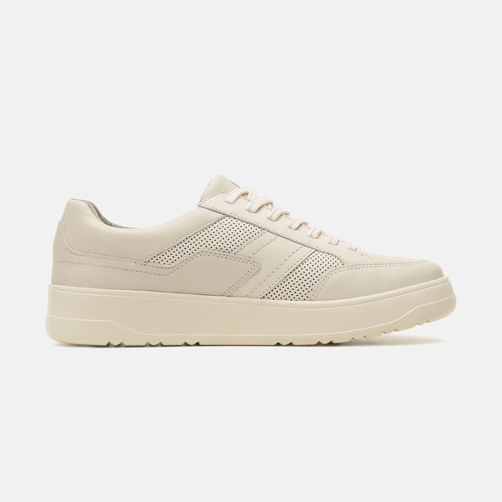 Tênis Casual Masculino Freeway Hill01 Couro Bege 5