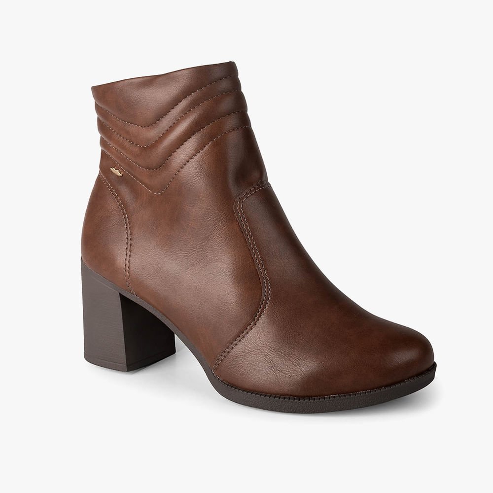 Bota Cano Curto Salto Grosso Marrom 1