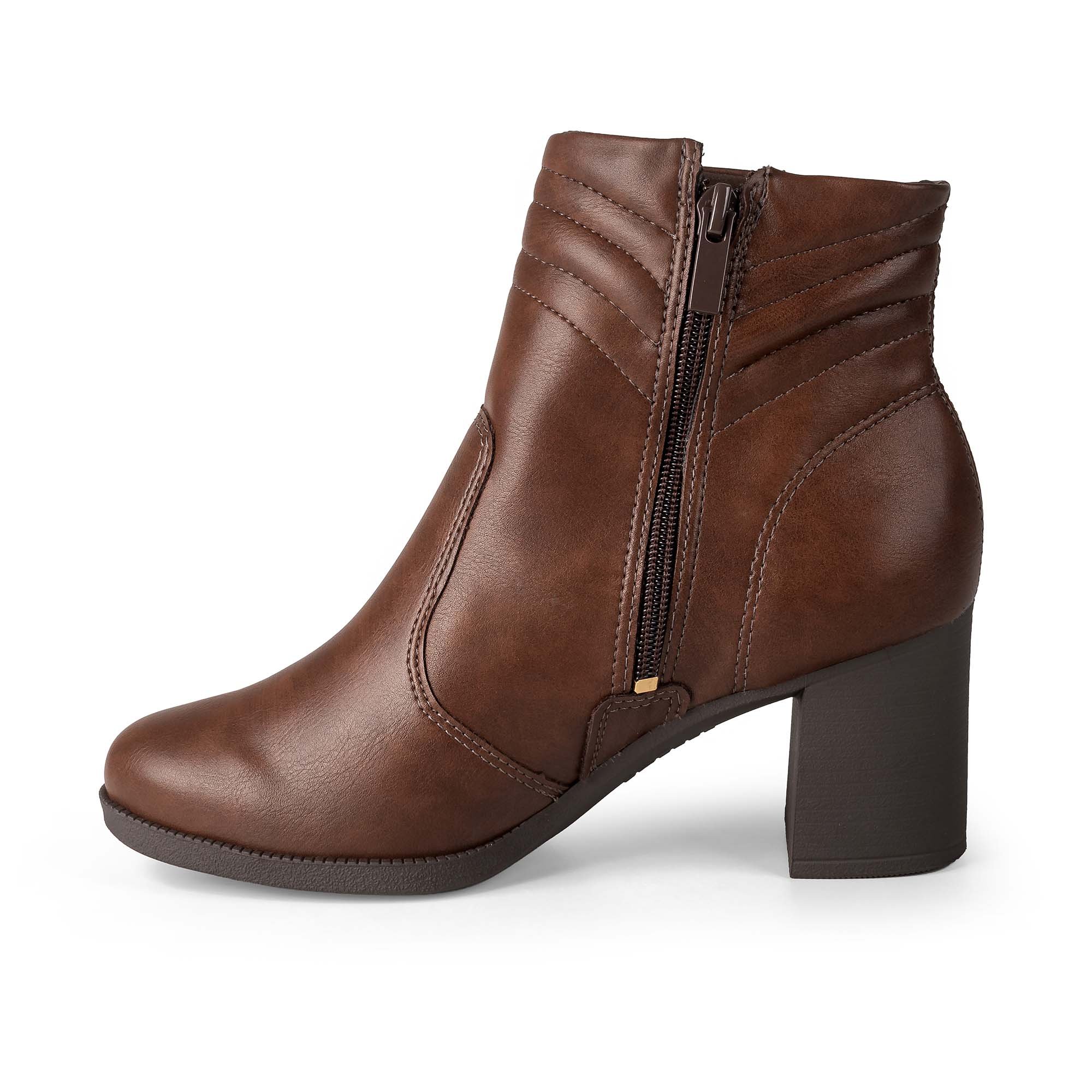 Bota Cano Curto Salto Grosso Marrom 4