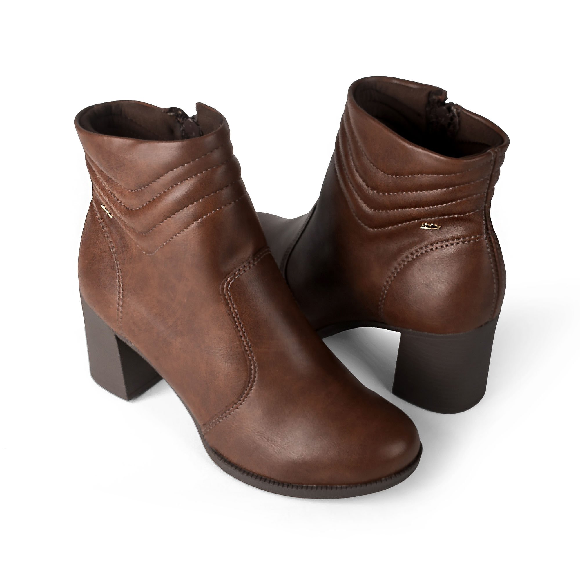 Bota Cano Curto Salto Grosso Marrom 7