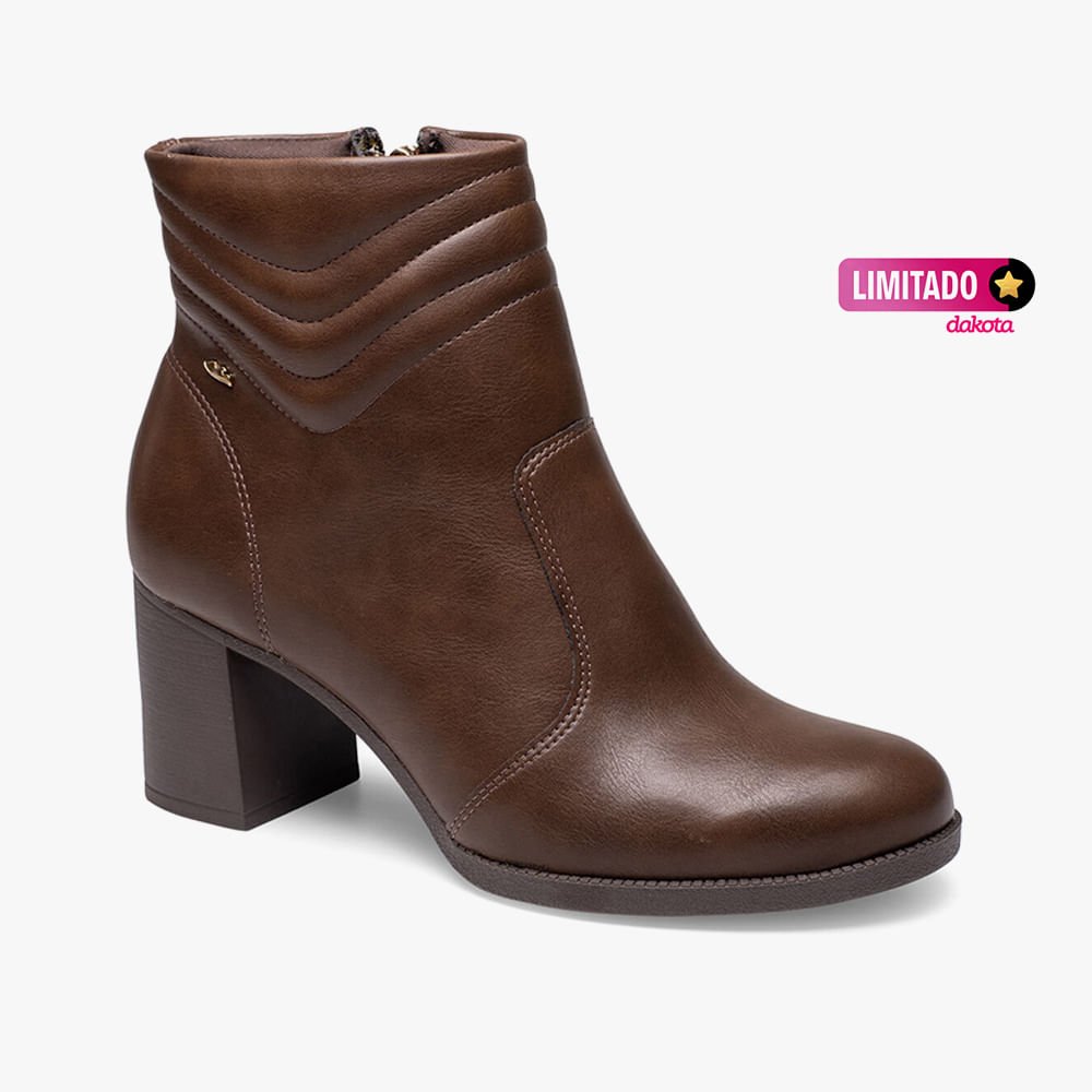 Bota Cano Curto Salto Grosso Marrom 8