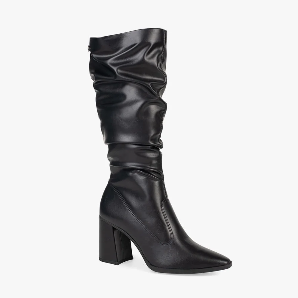 Bota Cano Longo Franzido Bico Fino