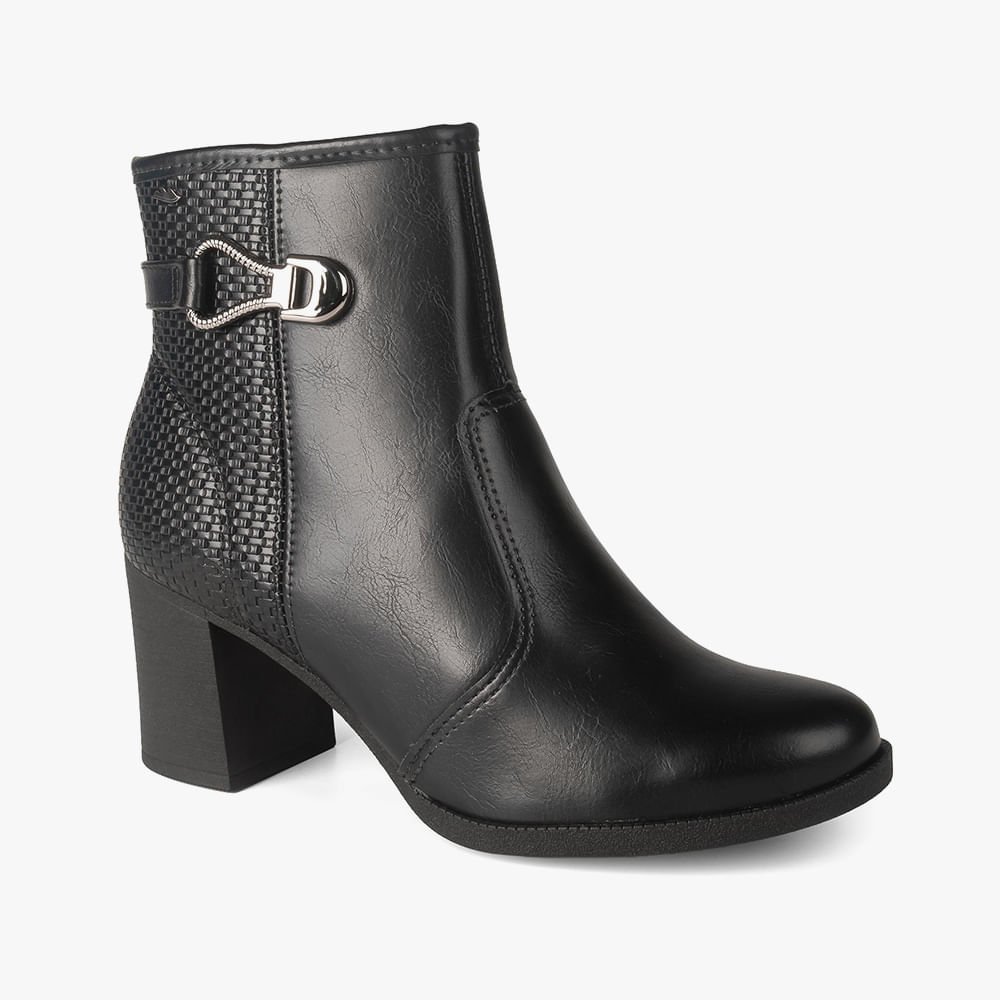Bota Cano Curto Texturizado Salto Grosso