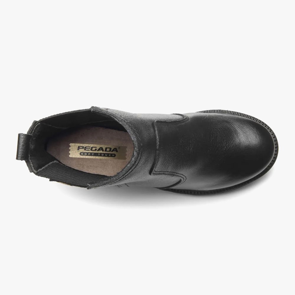 Bota Cano Curto Salto Boco em Couro Preto 6