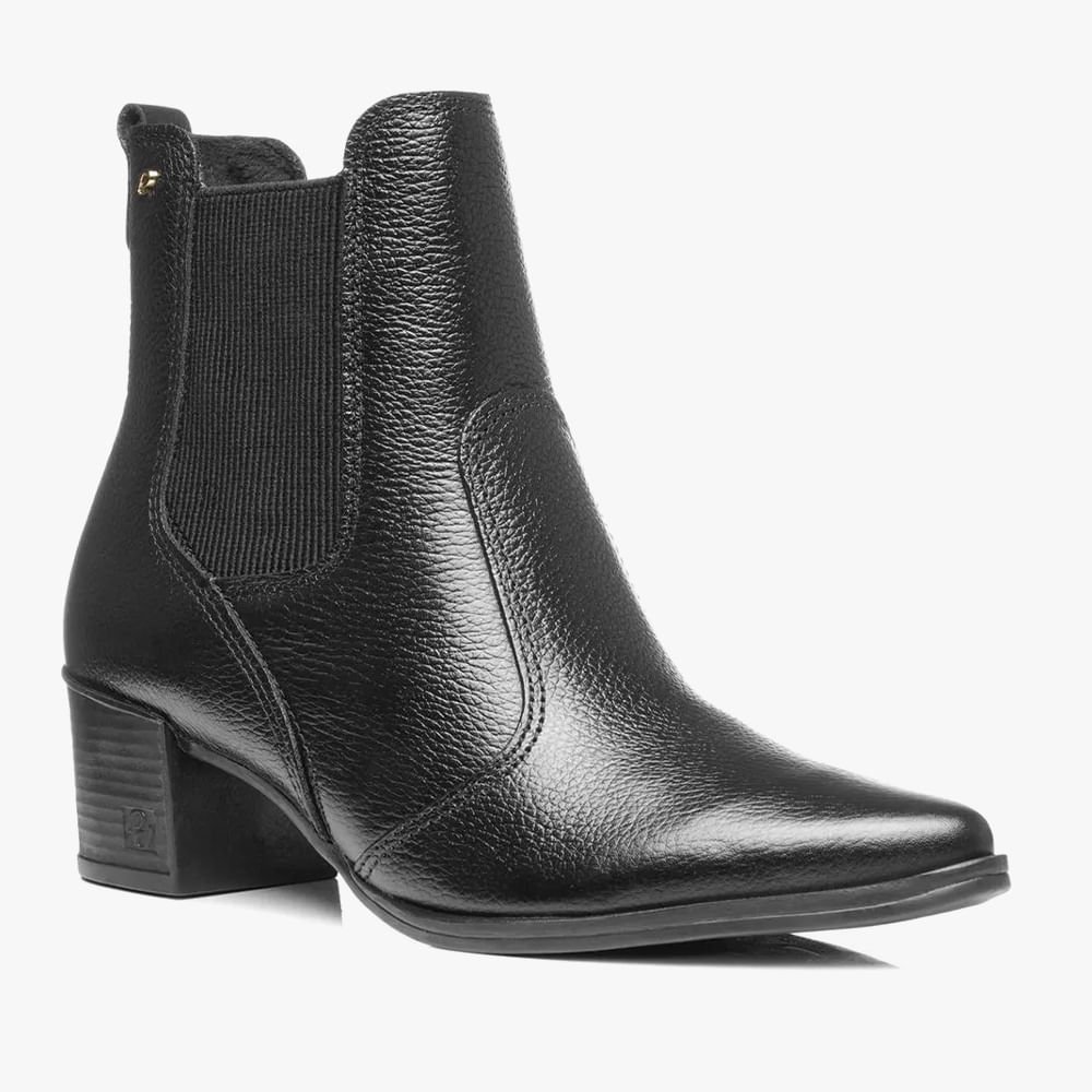 Bota Cano Curto Elástico e Bico Fino Preto 2