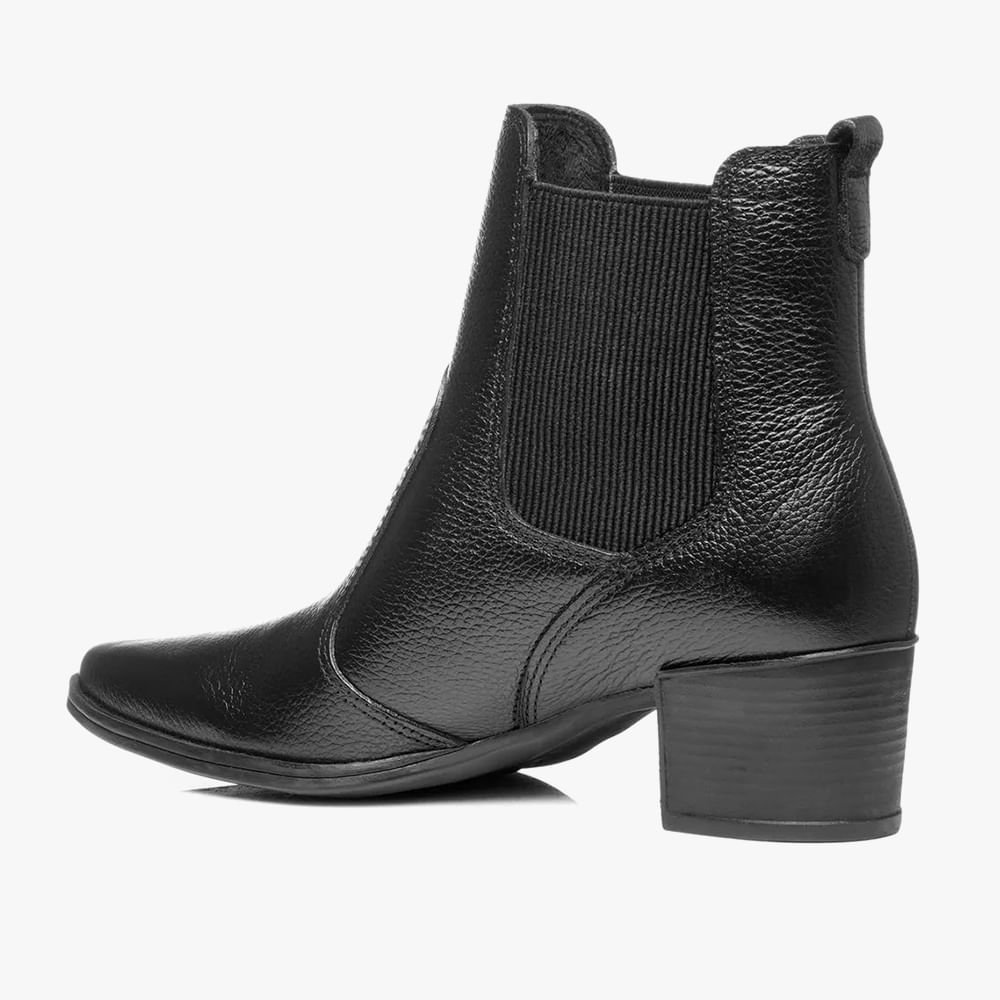 Bota Cano Curto Elástico e Bico Fino Preto 3