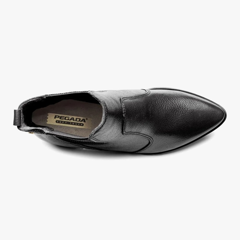Bota Cano Curto Elástico e Bico Fino Preto 5