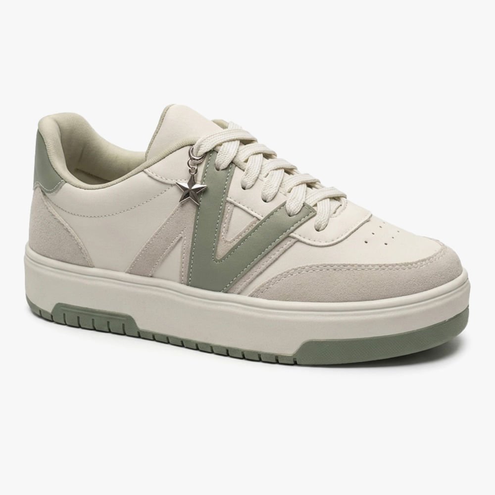 Tênis Casual Recortes Pingente Estrela