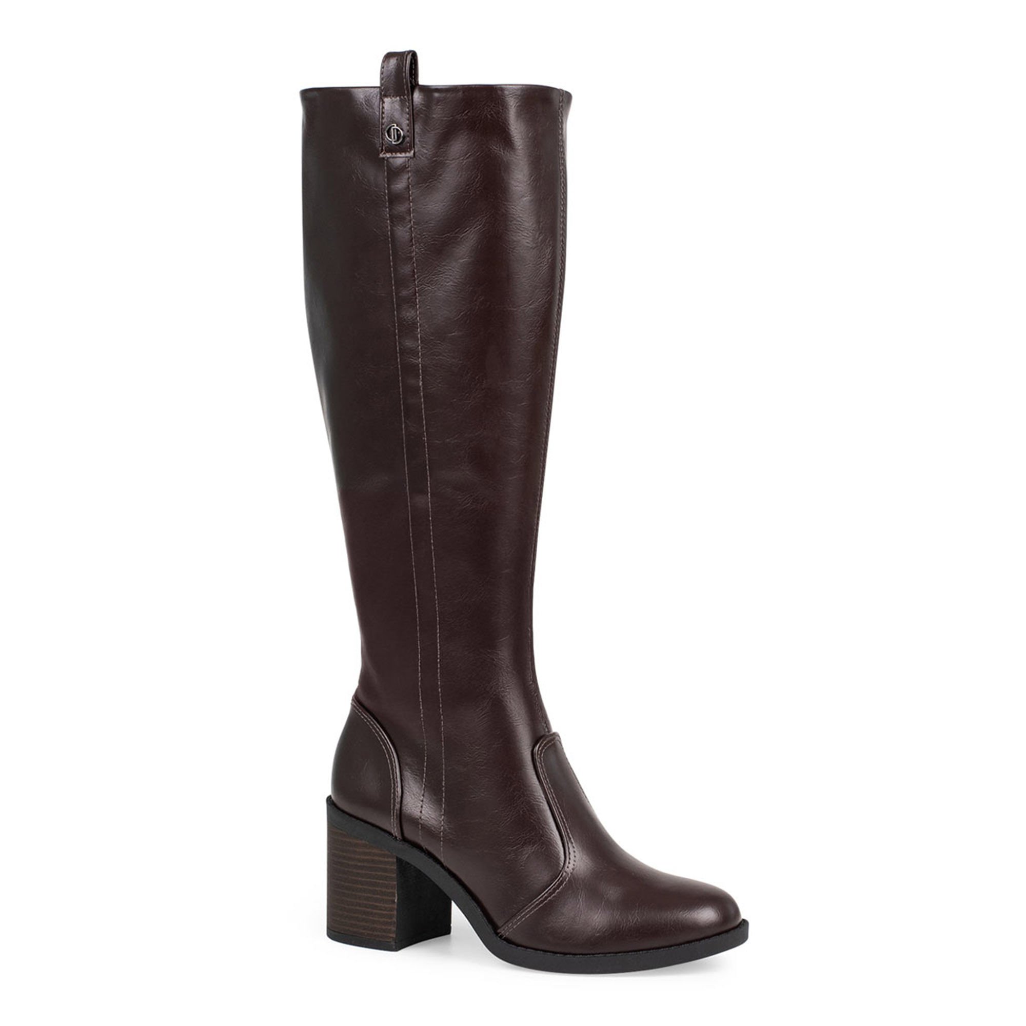 Bota de Cano Longo e Salto Bloco Marrom 2