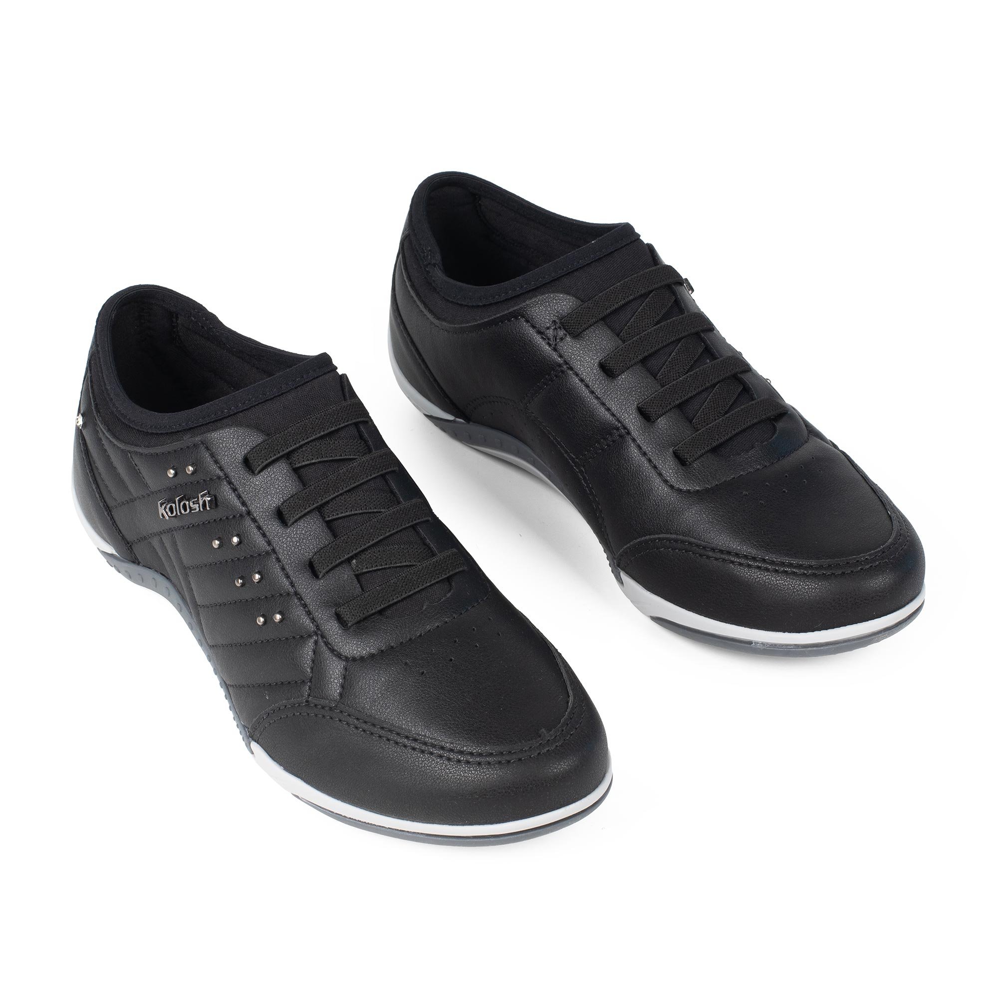 Tênis Casual Detalhe Pespontado Preto 4