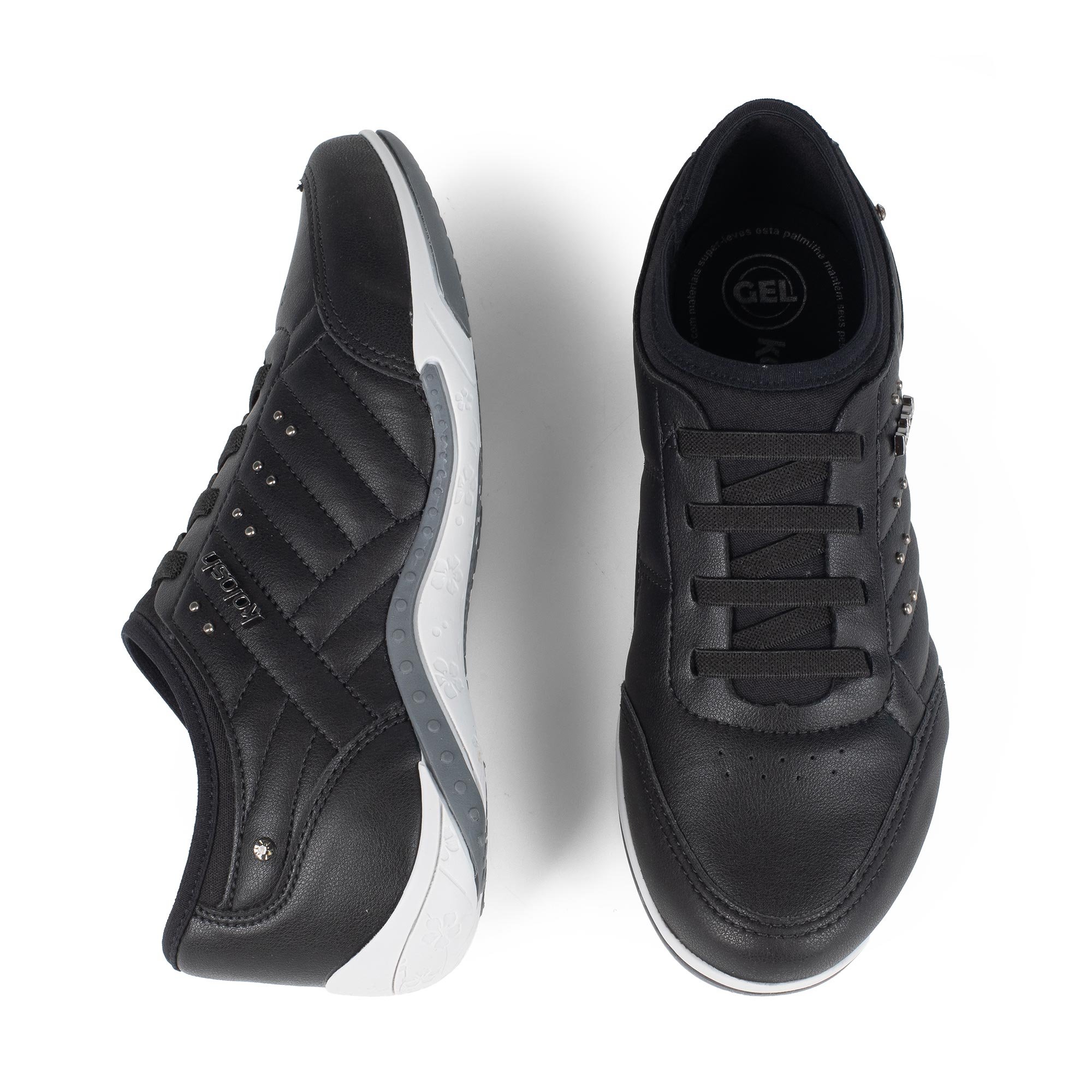 Tênis Casual Detalhe Pespontado Preto 6