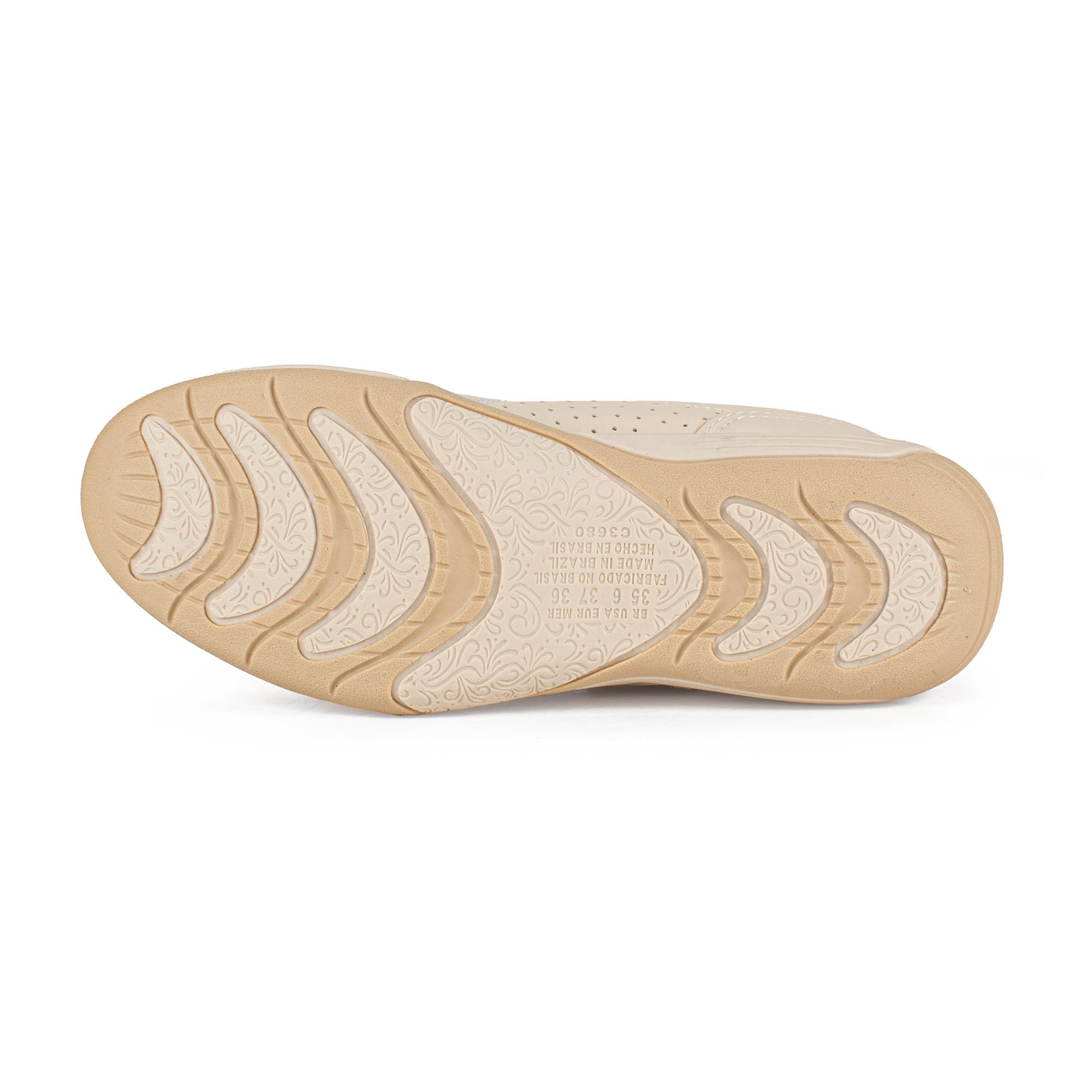 Tênis Casual Zíper Lateral Bege 5