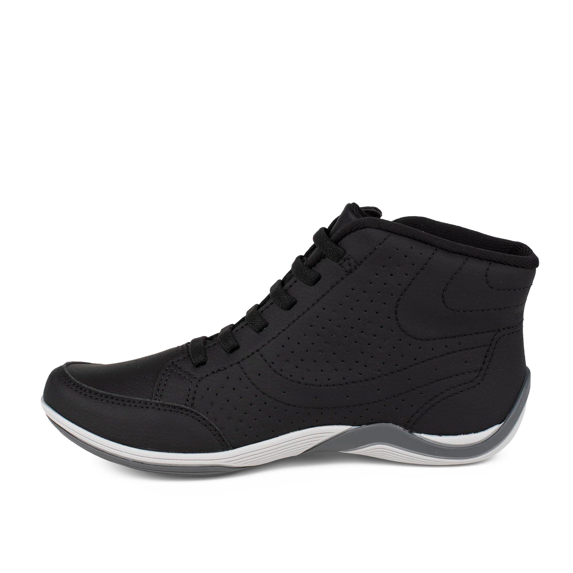 Tênis de Cano Alto com Zíper Lateral Preto 4