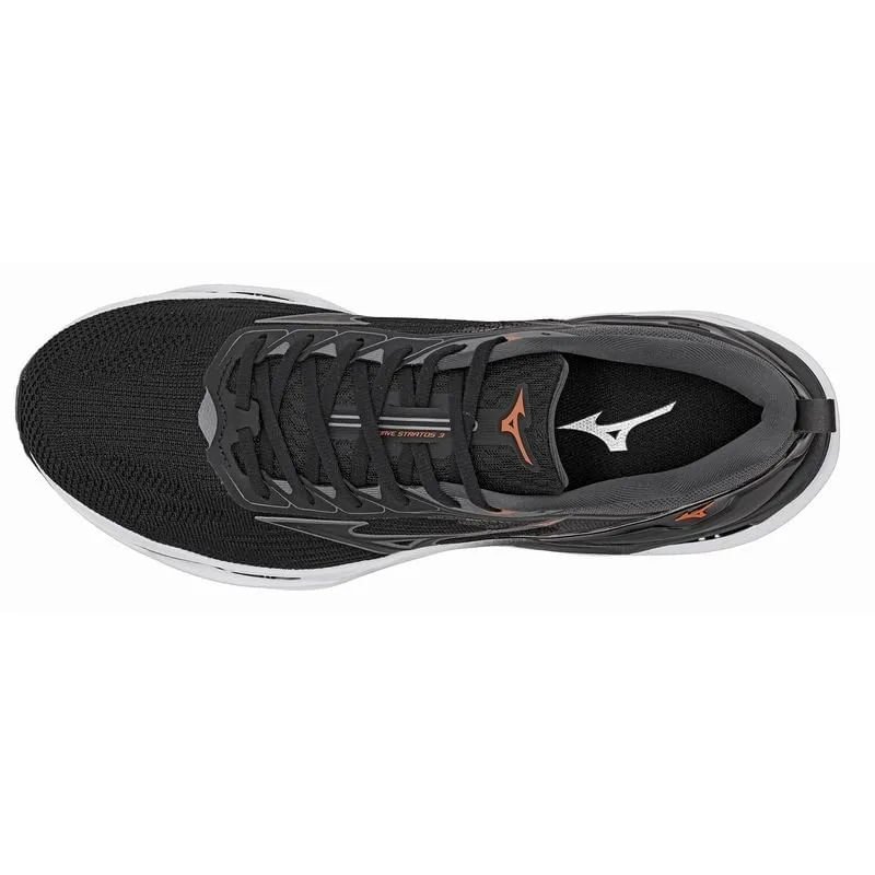 Tênis de Corrida Mizuno Wave Stratos 3 Masculino Preto/Cinza 2
