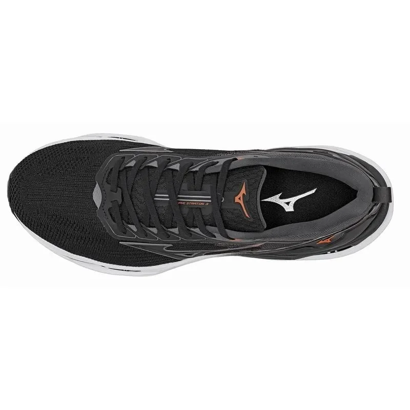 Tênis de Corrida Mizuno Wave Stratos 3 Masculino Preto/Cinza 2