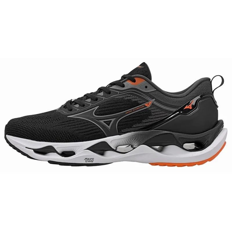 Tênis de Corrida Mizuno Wave Stratos 3 Masculino Preto/Cinza 7