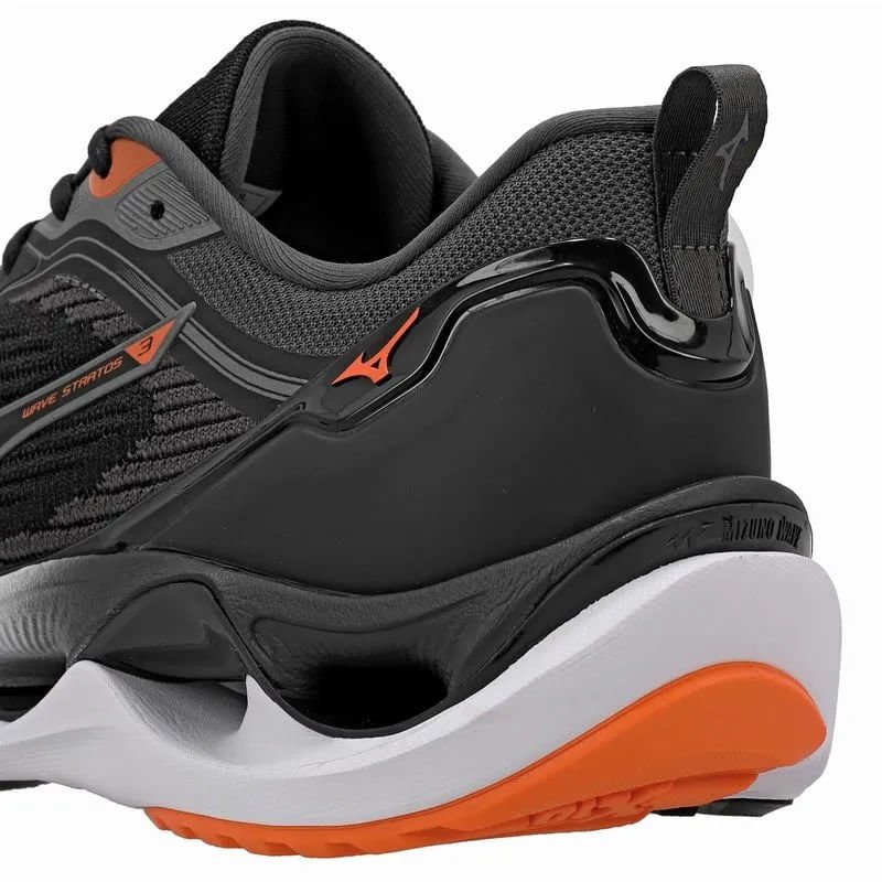 Tênis de Corrida Mizuno Wave Stratos 3 Masculino Preto/Cinza 6