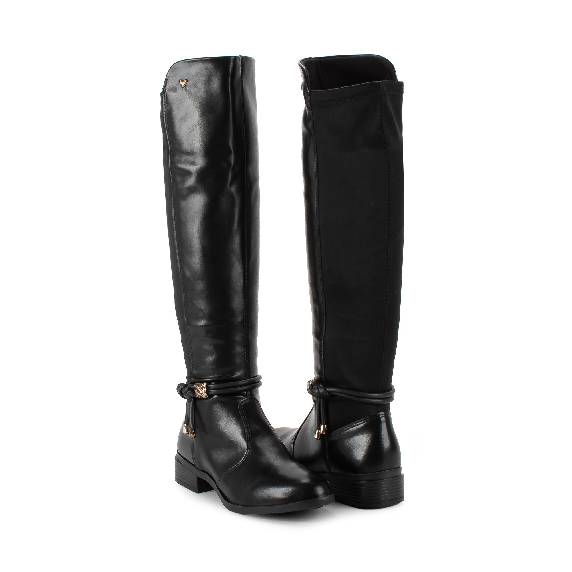 Bota Cano Longo Detalhe Corda Preto 10