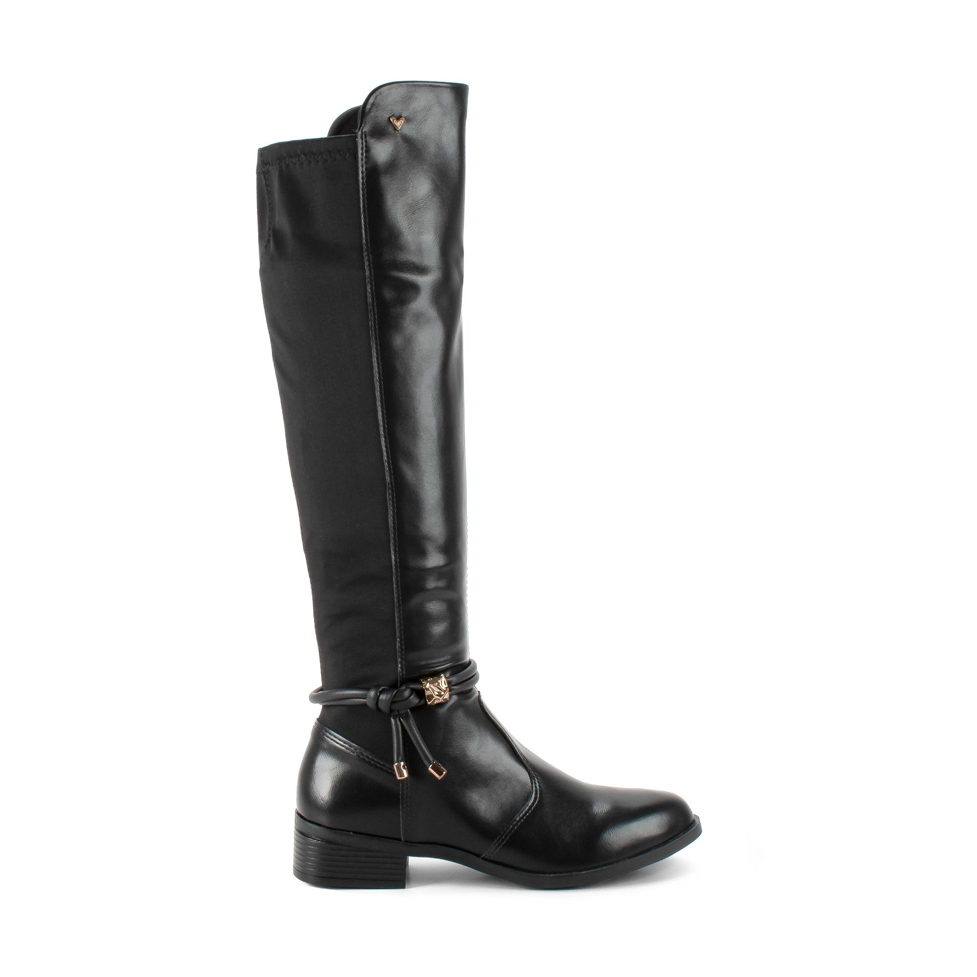 Bota Cano Longo Detalhe Corda Preto 6