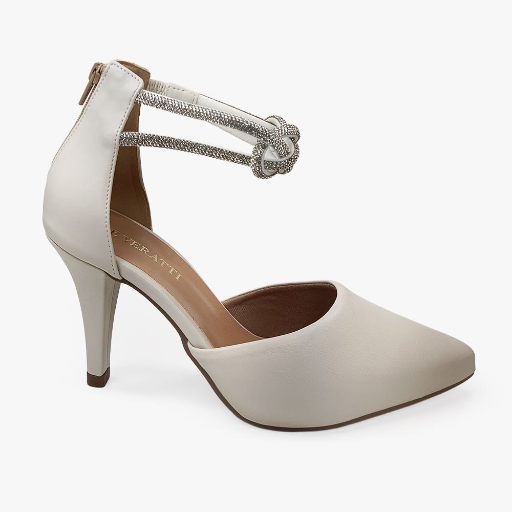 Scarpin Slingback Salto Fino com Zíper Traseiro