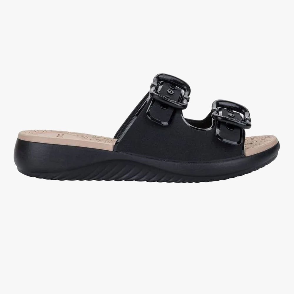 Rasteira Slide Flatform Tiras Duplas