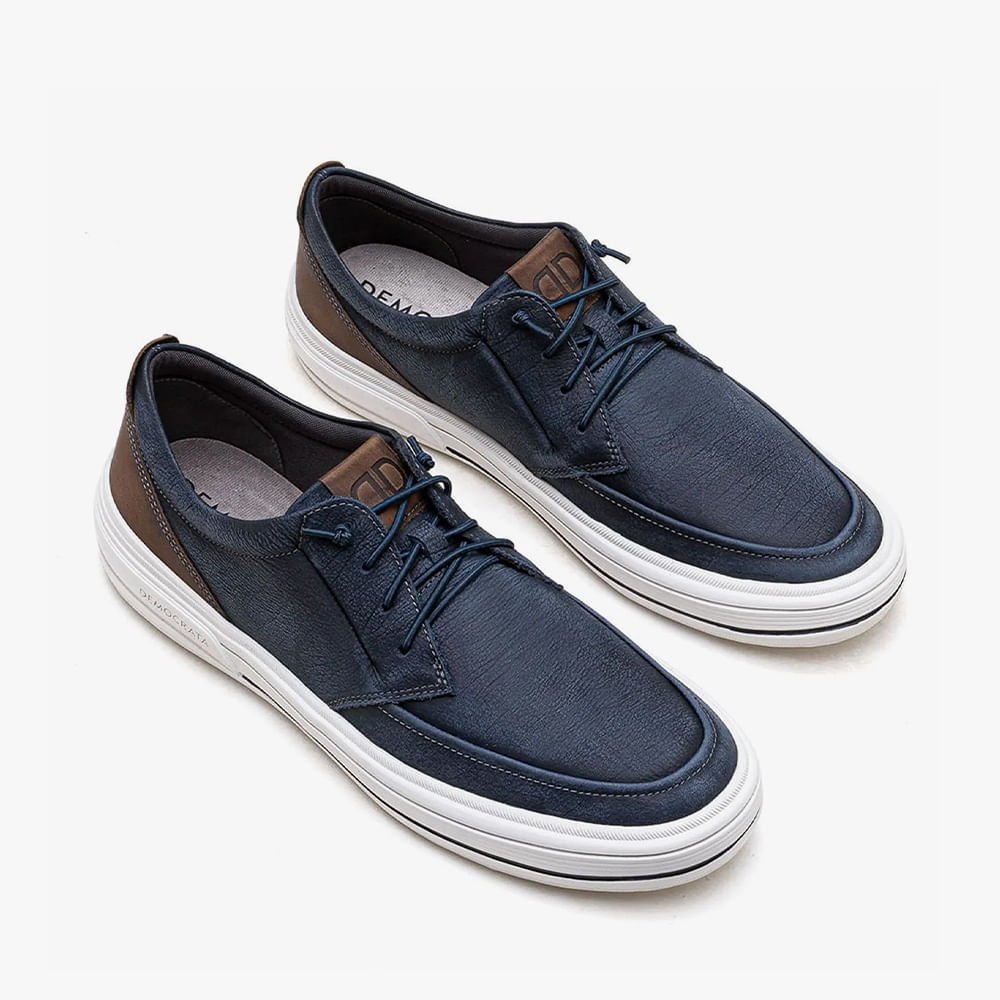 Tênis Masculino Clay Couro Azul Marinho 2