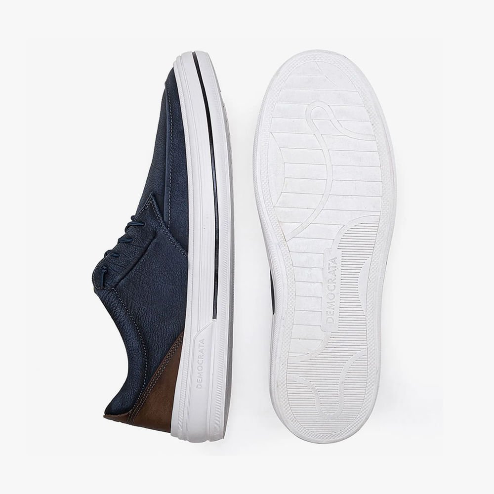 Tênis Masculino Clay Couro Azul Marinho 4