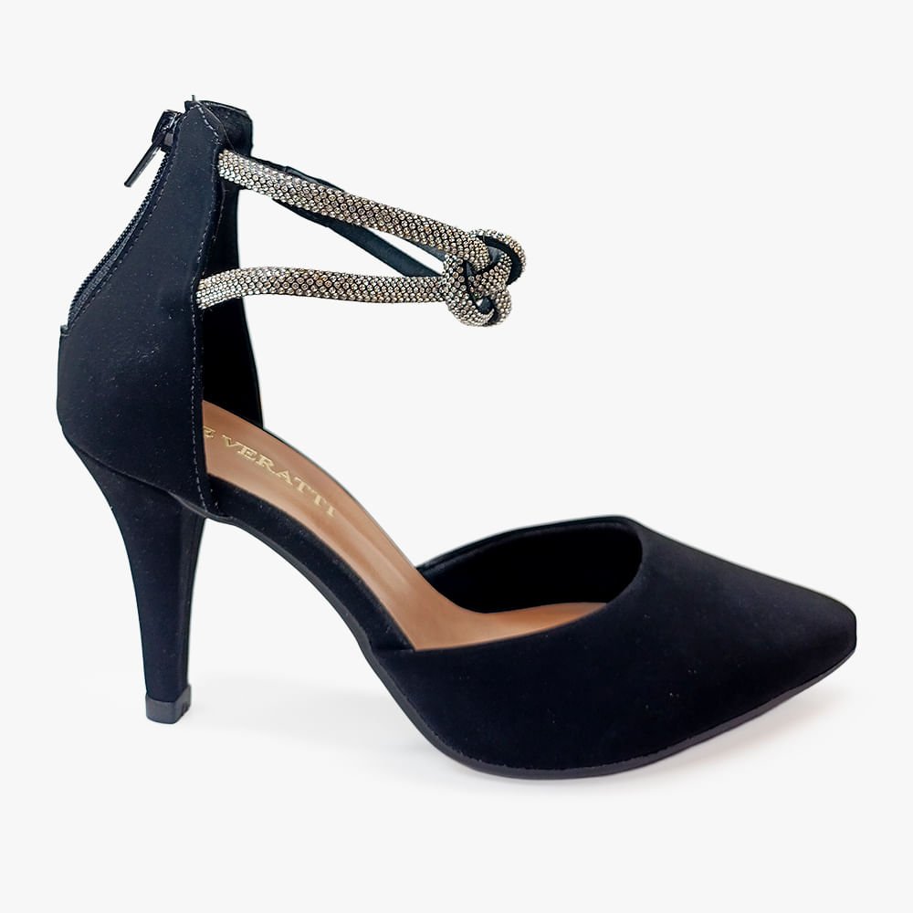 Scarpin Slingback Salto Fino com Zíper Traseiro