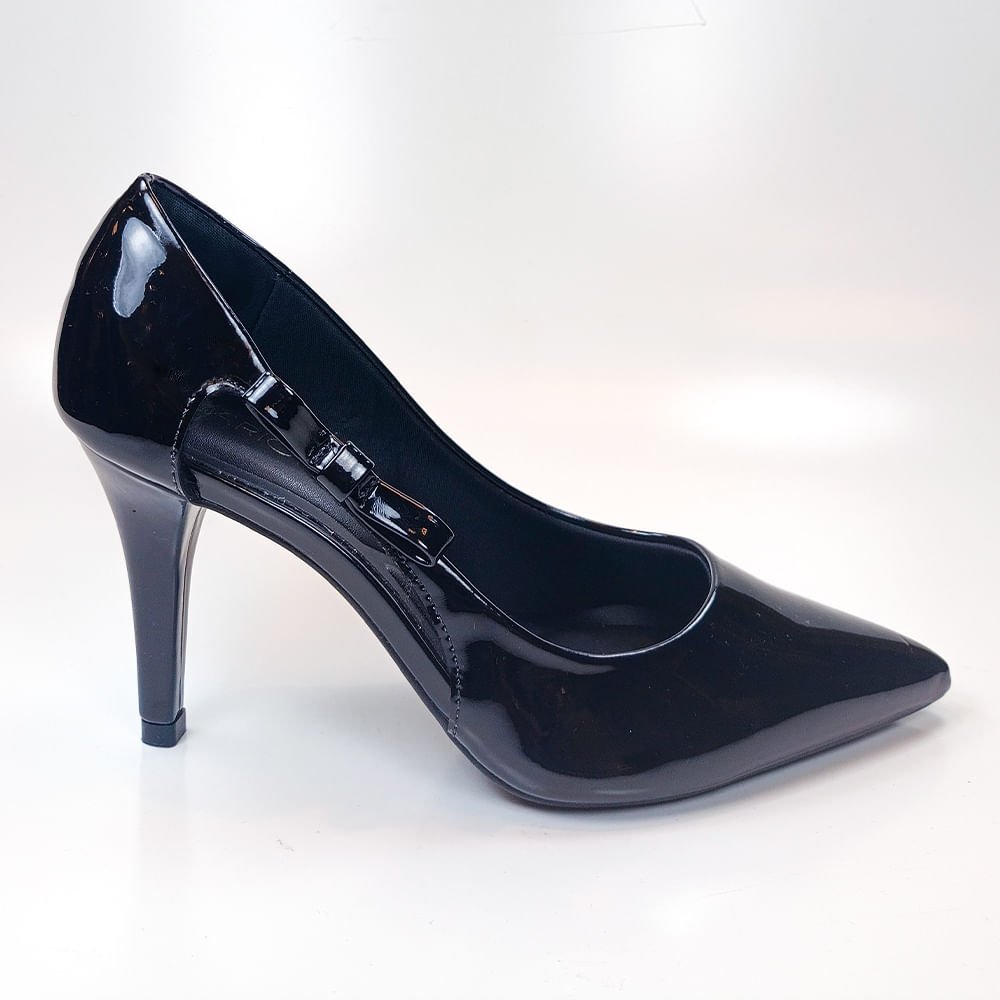 Scarpin Casual Salto Alto com Abertura na Lateral e Laço