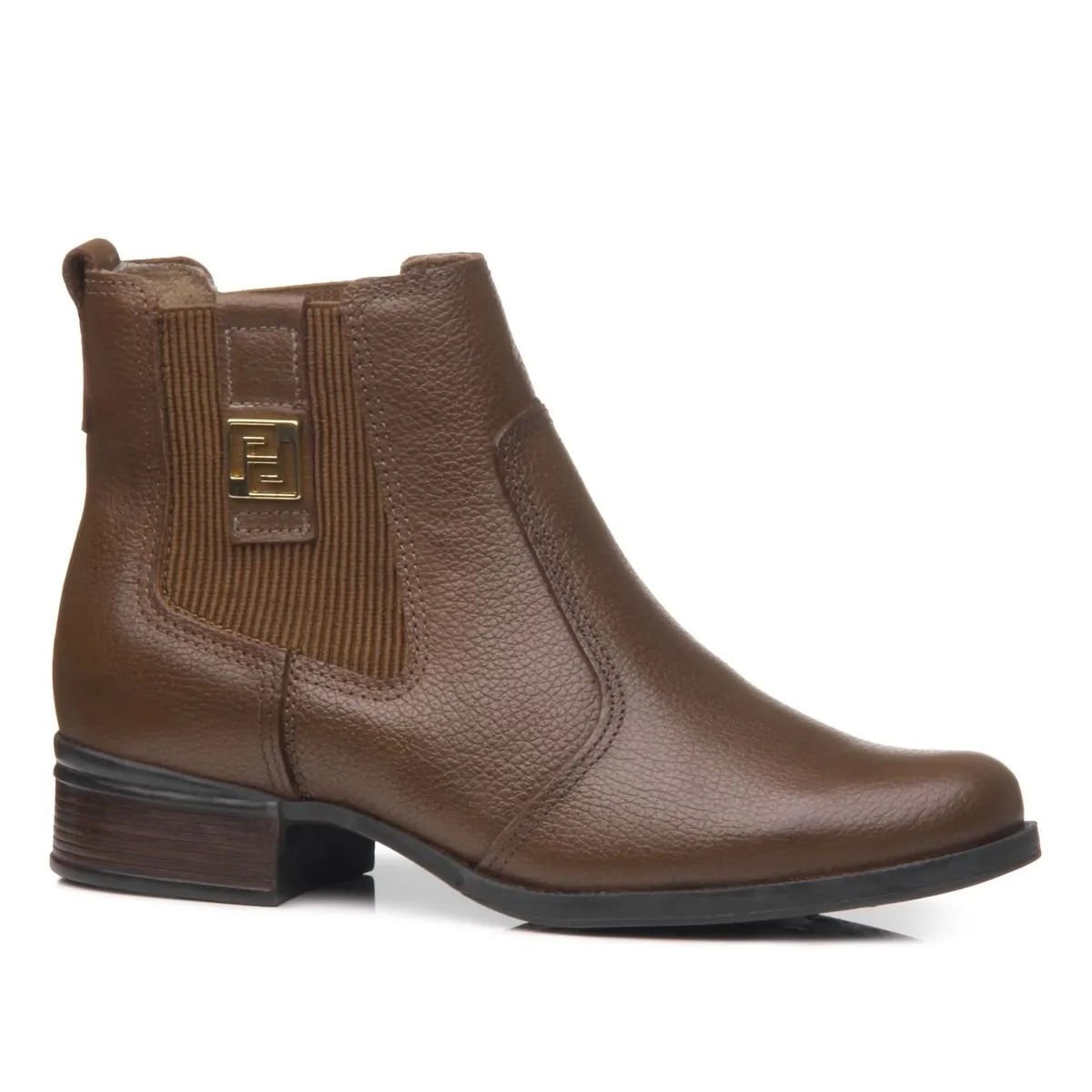 Bota Cano Curto Elástico Salto Baixo