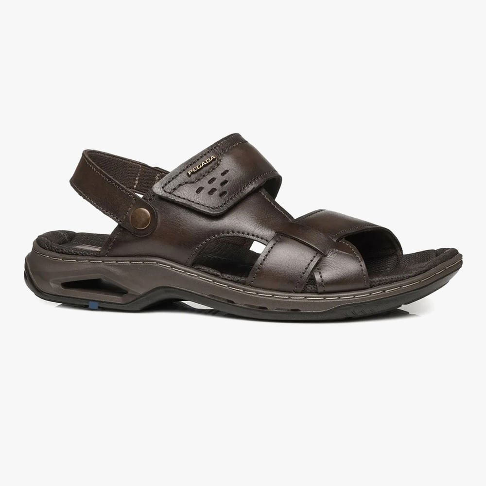 Sandália Pegada Masculina em Couro