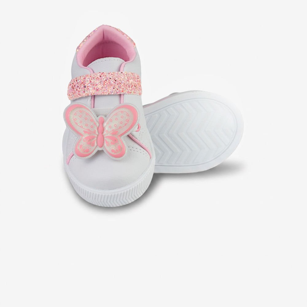 Tênis Bebê Borboleta Menina Branco 2