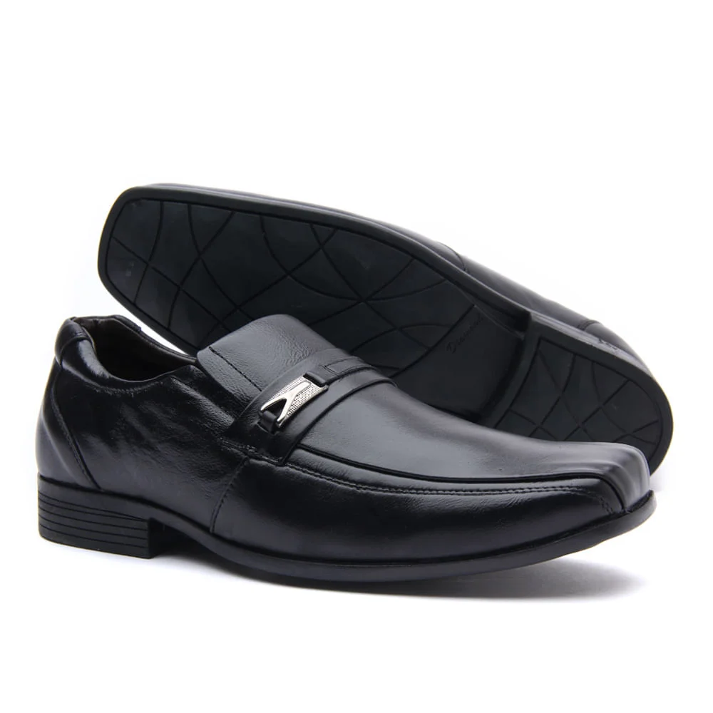 SAPATO SOCIAL ZAPATEIRO SOCIAL COM DETALHE EM FIVELA Preto Preto 5