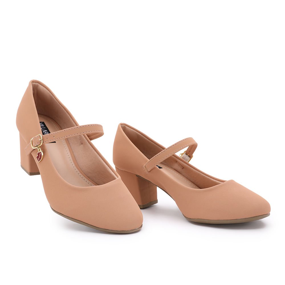 SAPATO VILLA ROSA BONECA COM PINGENTE Bege 5