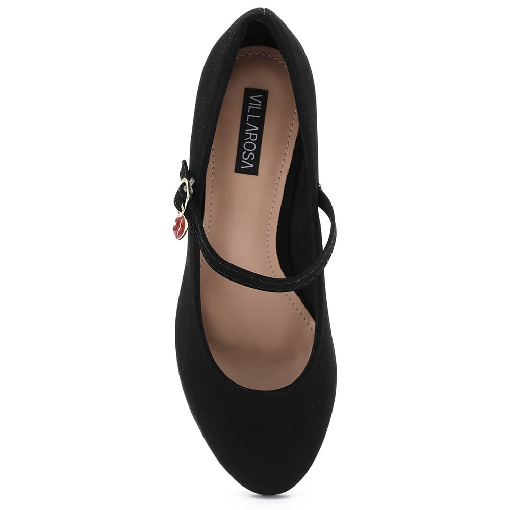 SAPATO VILLA ROSA BONECA COM PINGENTE Preto 3