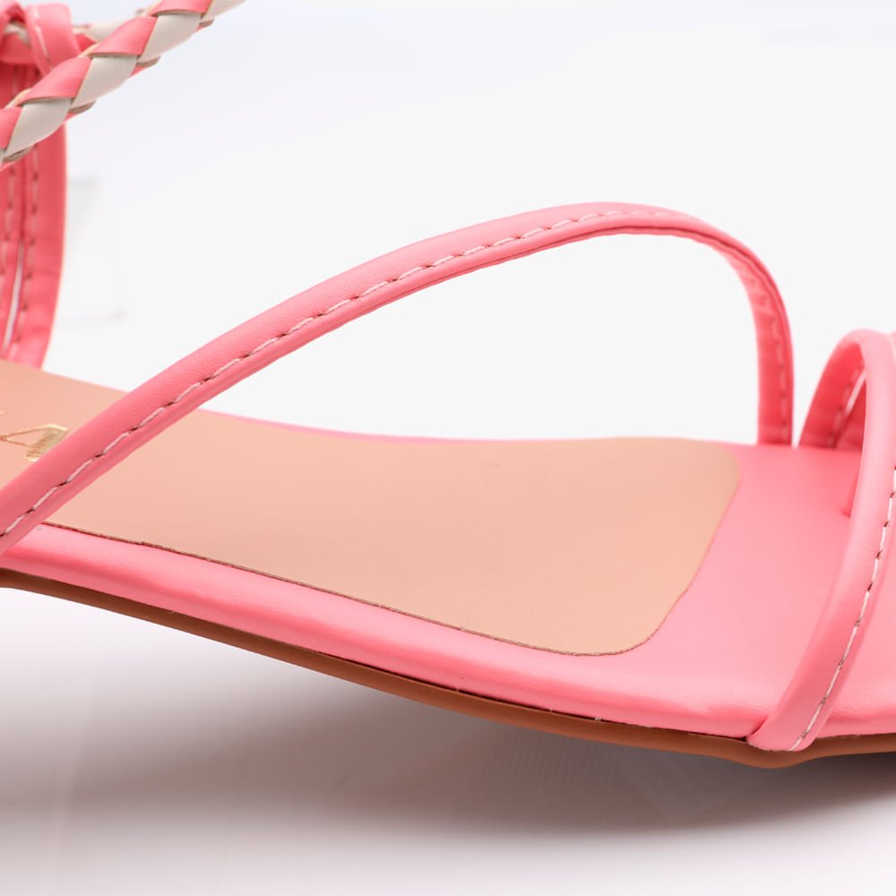 Sandalia Rasteira Strass Studio 34 Rosa 4