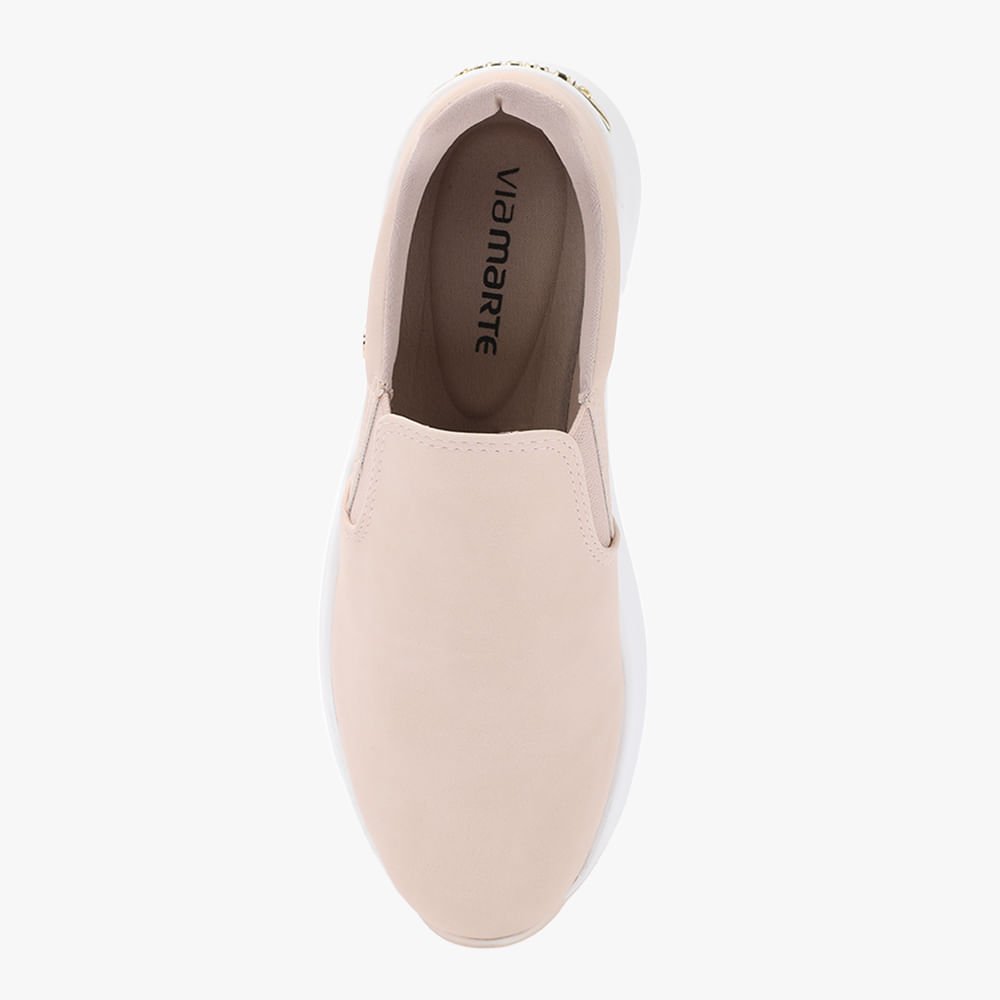 Tenis Casual Slip On Via marte Bege 3