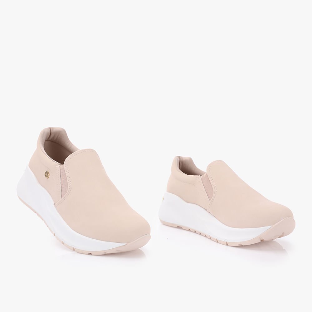 Tenis Casual Slip On Via marte Bege 5