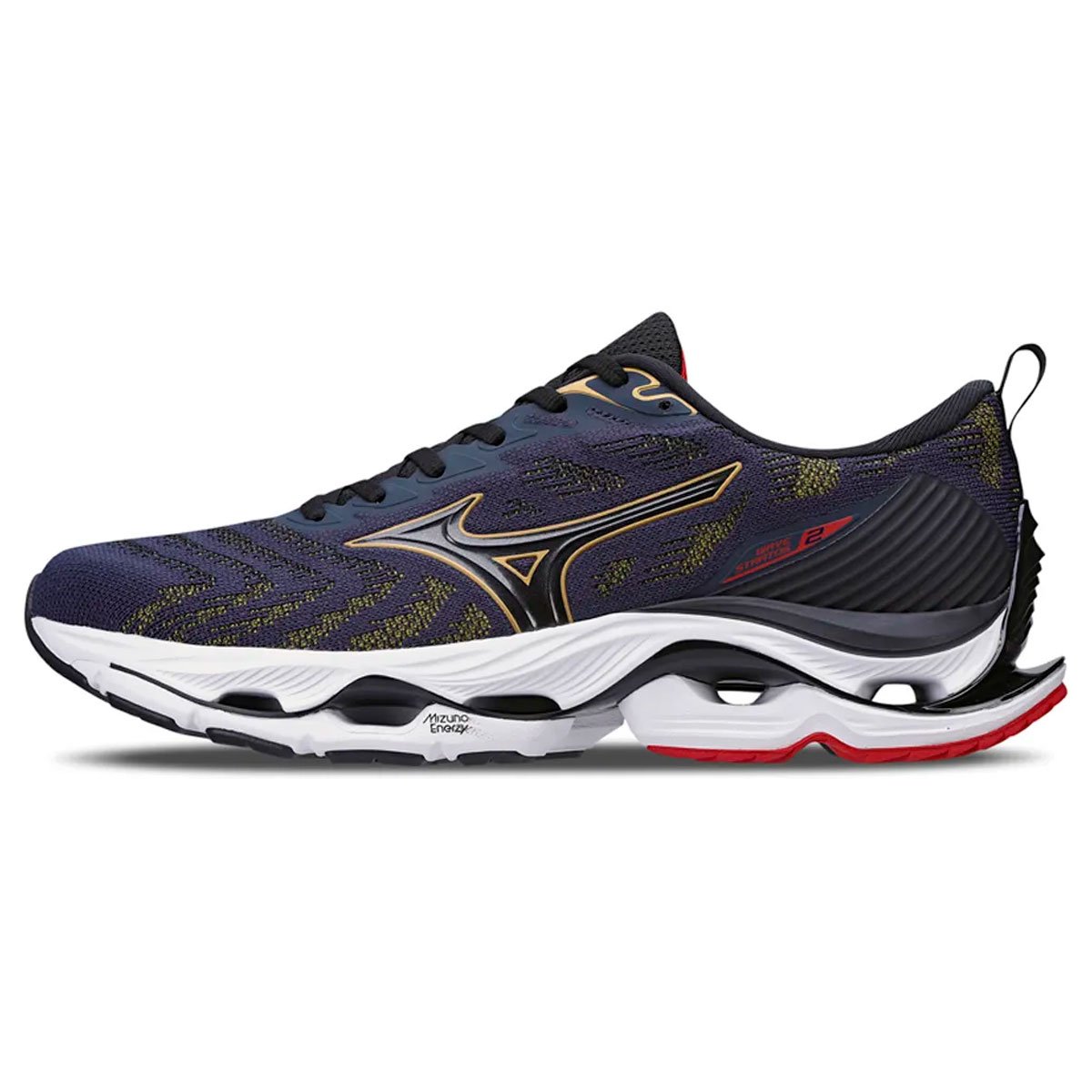 Tênis Mizuno Wave Stratos 2 - Masculino - Marinho-Dourado Azul 2