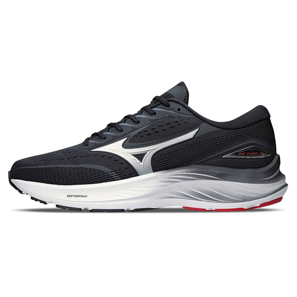 Tênis Mizuno Action 3 - Masculino - Preto-Vermelho Preto 2