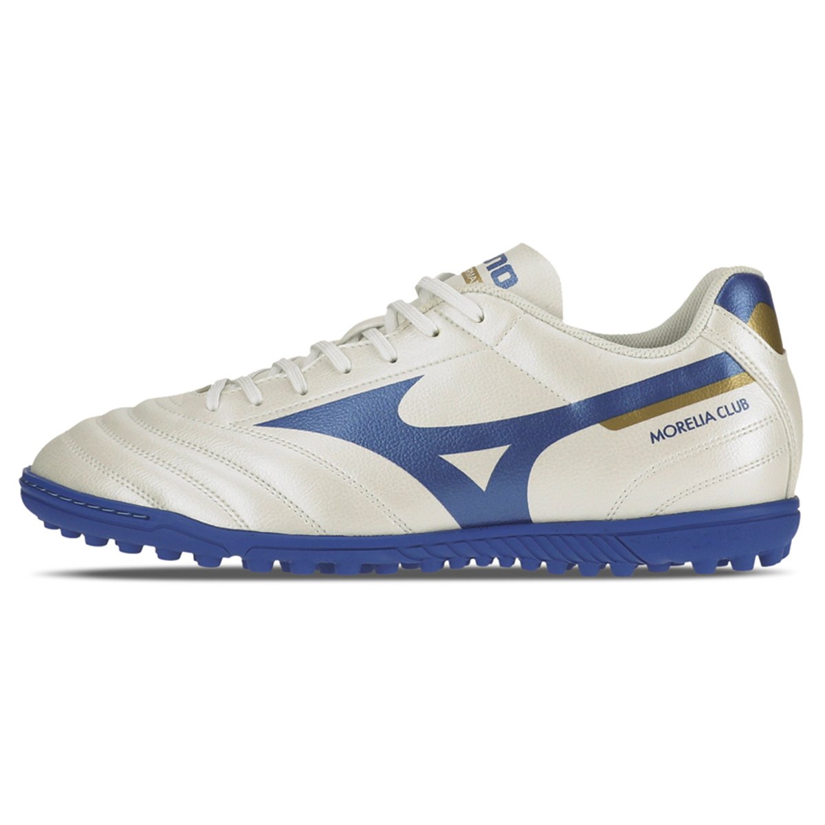 Chuteira Society Mizuno Morelia Club As - Masculino - Branco-Azul-Dourado Branco/Azul 2