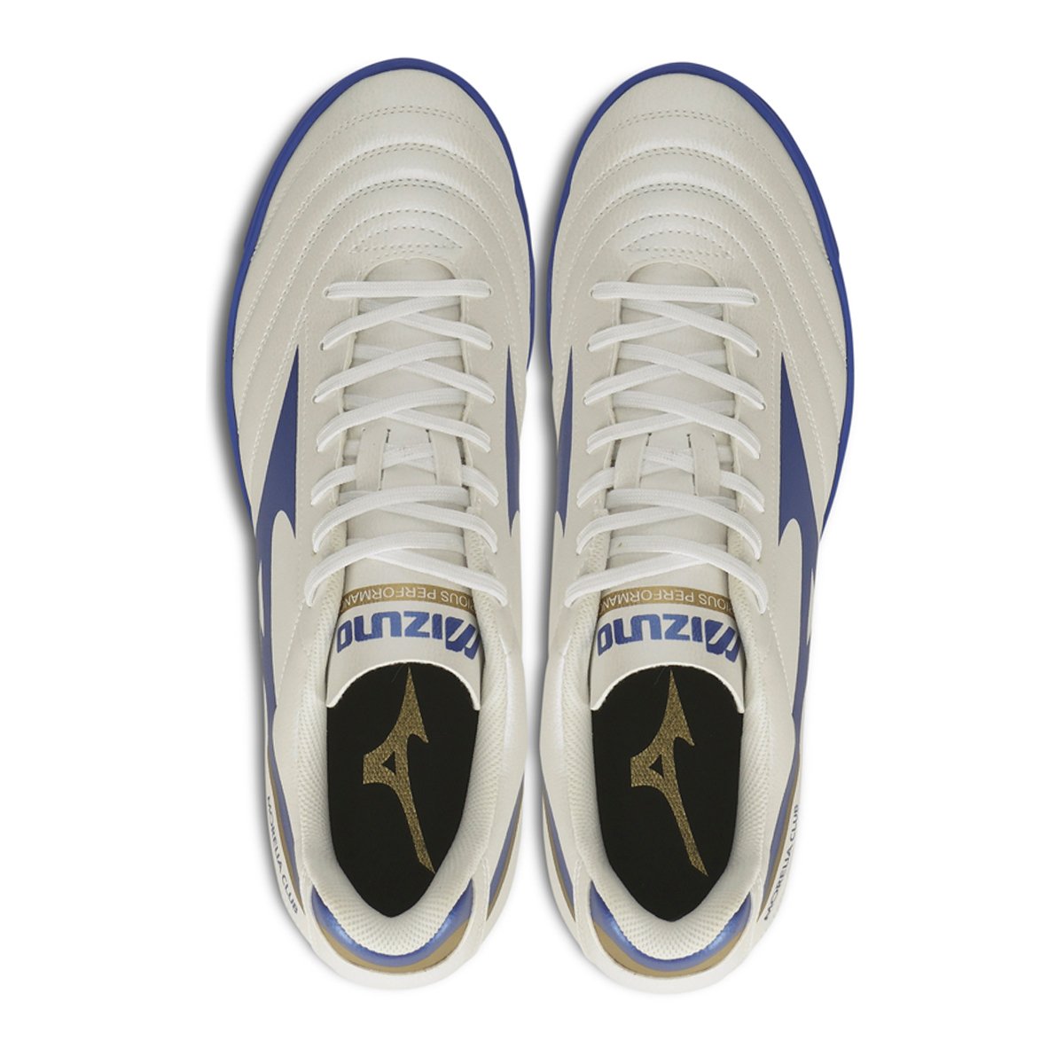 Chuteira Society Mizuno Morelia Club As - Masculino - Branco-Azul-Dourado Branco/Azul 3
