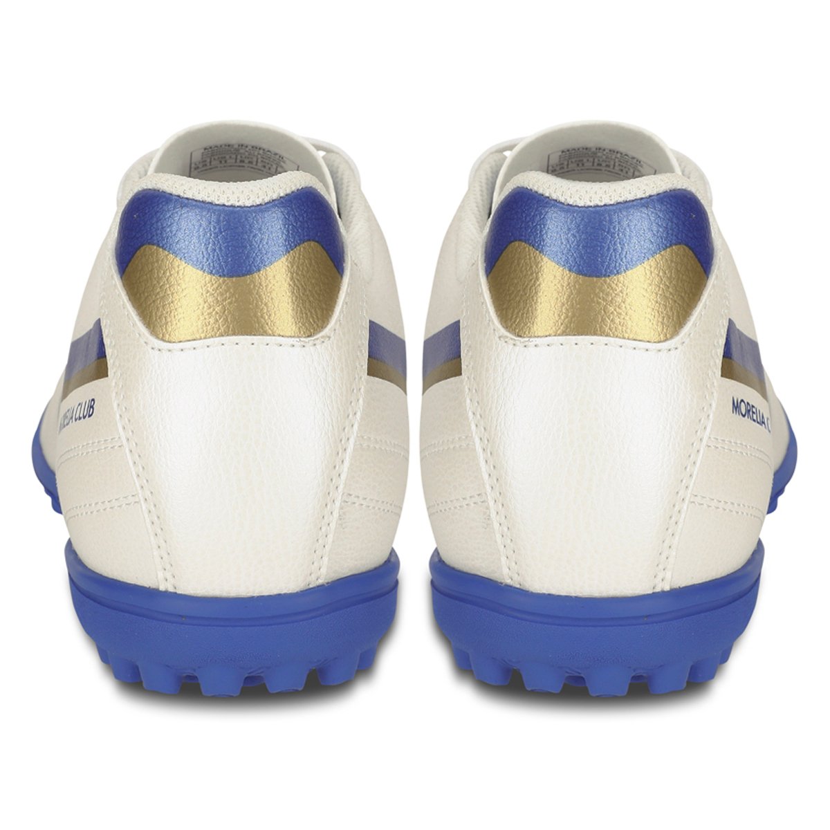 Chuteira Society Mizuno Morelia Club As - Masculino - Branco-Azul-Dourado Branco/Azul 4