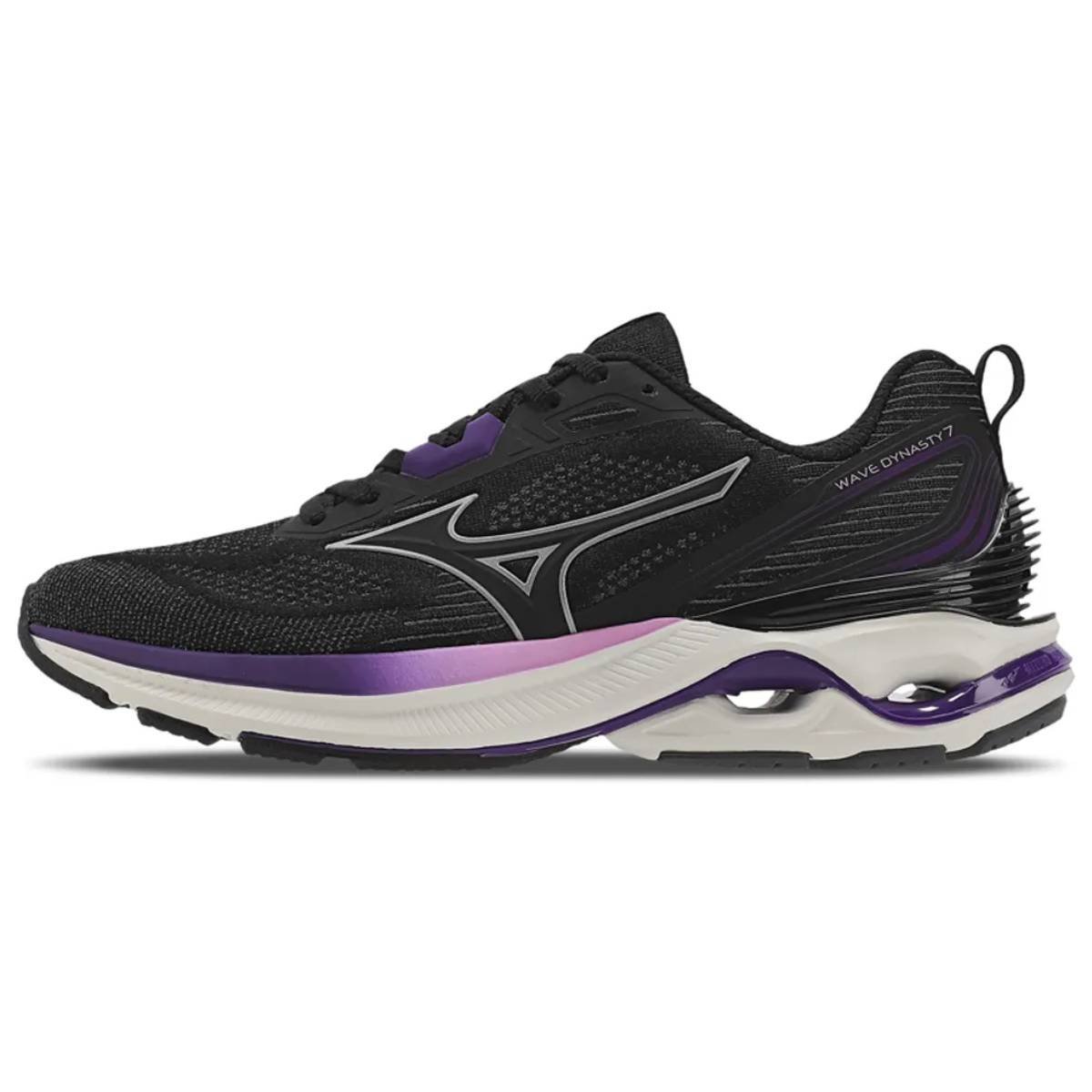 Tênis Mizuno Wave Dynasty 7 - Feminino - Preto-Roxo Preto/Roxo 2