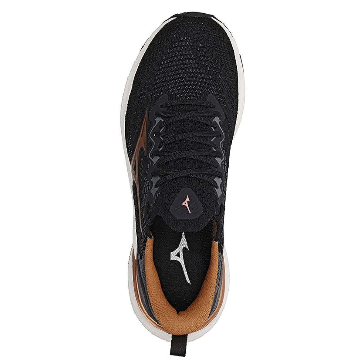 Tênis Mizuno Glow 3 Feminino - Preto-Dourado Preto/Laranja 3