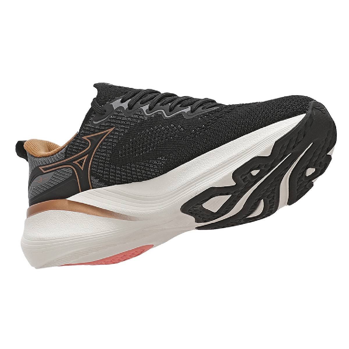 Tênis Mizuno Glow 3 Feminino - Preto-Dourado Preto/Laranja 6