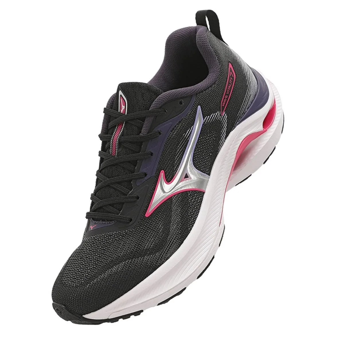 Tênis Mizuno Wave Vitality 7 Feminino - Preto-Rosa Preto/Rosa 5
