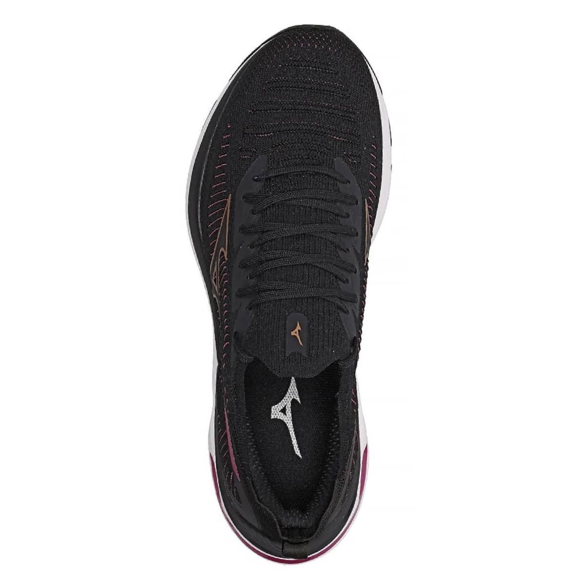 Tenis Mizuno Wave Mirai 7 - Feminino - Preto-Bordô Preto 3