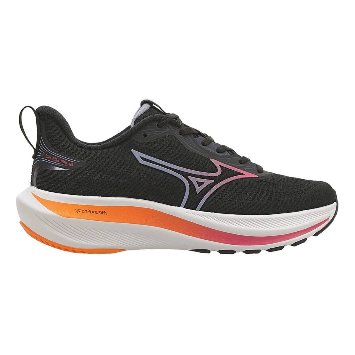 Tênis Mizuno Base Ride - Feminino - Preto-Laranja