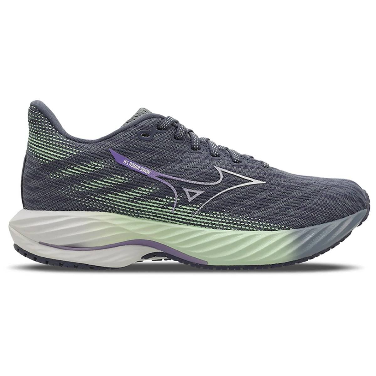 Tênis Mizuno Wave Rider 28 - Feminino - Cinza-Verde